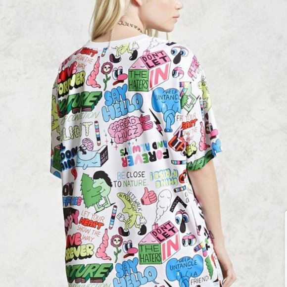 Jeremyville Shirt Mens Medium White Forever 21 T-S Pop Art Limited Edition - Picture 2 of 8